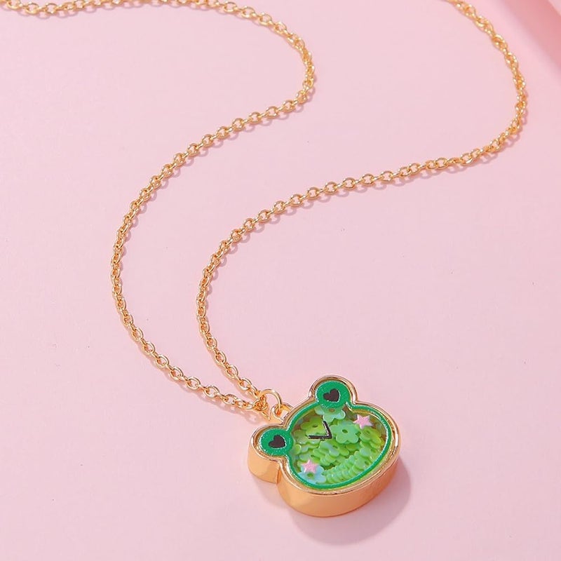 DOYYCA Locket Necklace Cute Cat Frog Locket Pendant Necklace for Girls Jewelry Birthday Gifts - Image 3